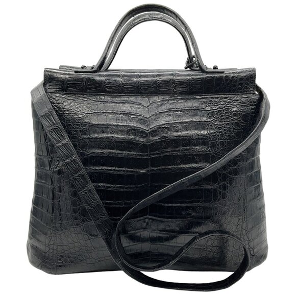 Nancy Gonzalez Black Crocodile Satchel - Picture 3 of 9